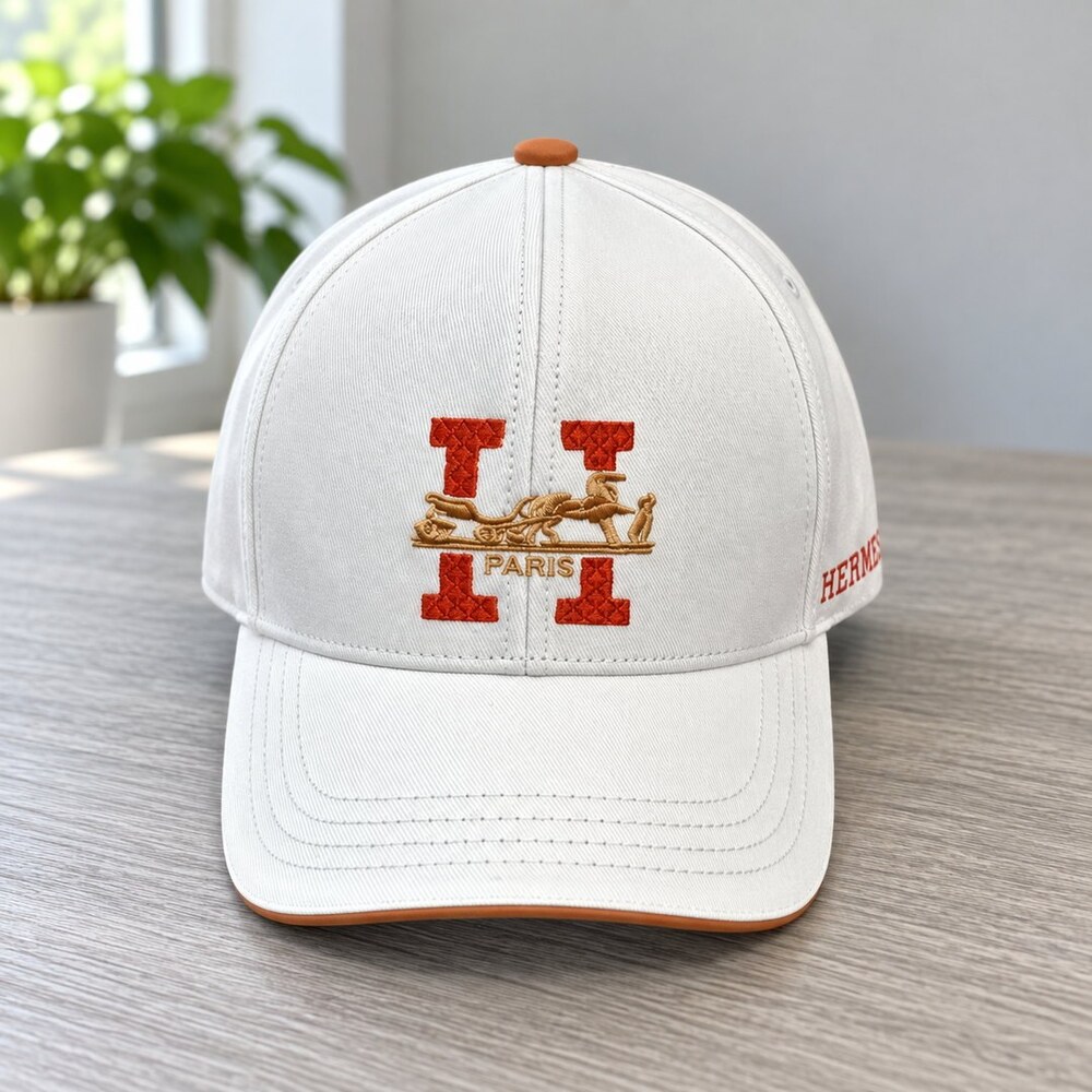 Hermes White Equestrian H Cap